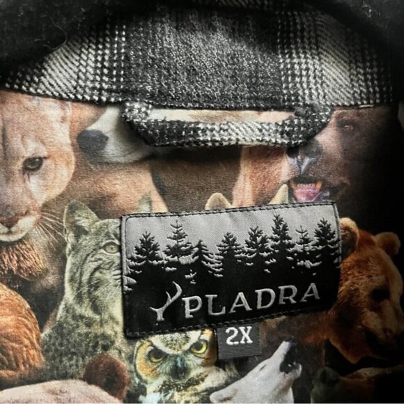 Pladra cotton black white plaid Flannel button up shirt Sz 2X - Picture 4 of 9